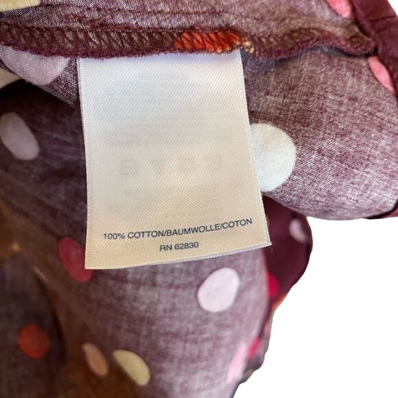 Lands' End Maroon Polka Dot Short Sleeve Fit & Flare Cotton Spring Dress size 10 - Picture 6 of 6